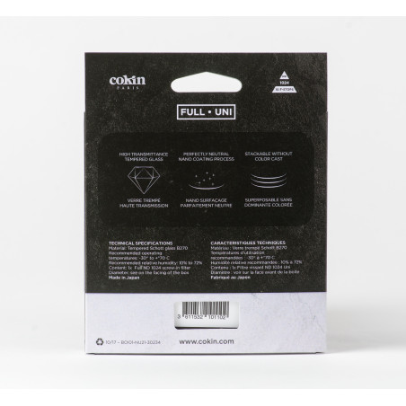 COKIN NUANCES - Filtre Densité Neutre vissant ND1024 - 58mm