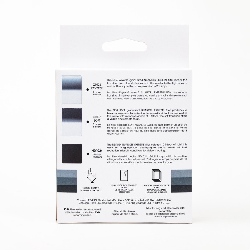 Smart Kit NUANCES Extreme ND1024, Soft GND8S, Inversé GND4R - Taille M