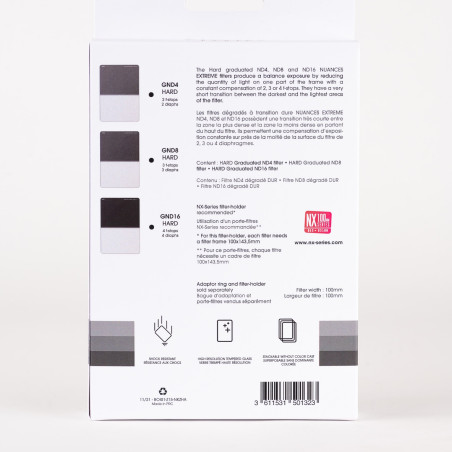 Kit Dégradés Hard NUANCES Extreme GND4H, GND8H, GND16H - Taille L